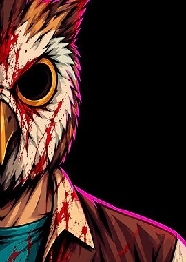 Hotline Miami Jacket Owl Mask