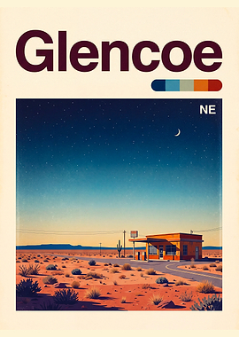 Glencoe Desert Gas Station Poster
