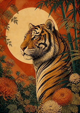 Majestic Tiger in Japanese Art Style