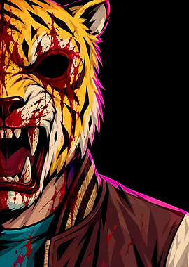 Hotline Miami Tiger Mask Character Art