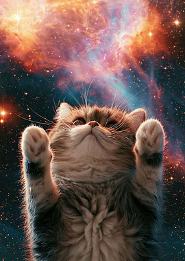 Cat Reaching for the Stars