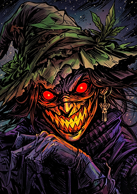 Sinister Scarecrow Witch Illustration