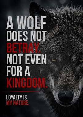 Wolf Loyalty Inspirational Quote Poster