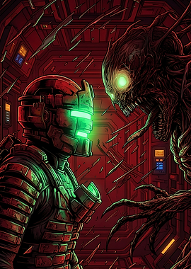 Isaac Clarke Confronts a Necromorph