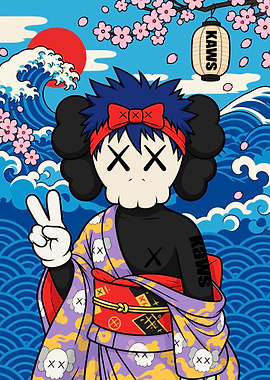 KAWS in Japanese Kimono