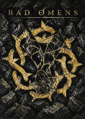 Bad Omens Gold Logo Poster