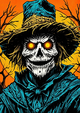 Spooky Scarecrow Halloween Poster Art