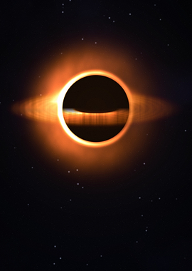 Black Hole Event Horizon - Cinematic Space Poster with Glowing Accretion Disk