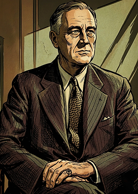 Franklin D. Roosevelt Portrait Illustration