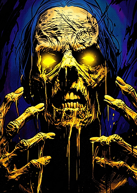 Glowing Eyed Undead Horror Portrait