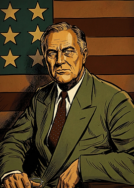Franklin D. Roosevelt Vintage Portrait