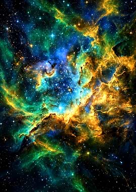 Vibrant Cosmic Nebula Starfield