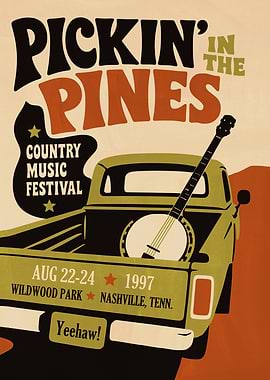 Pickin' in the Pines Music Festival Poster