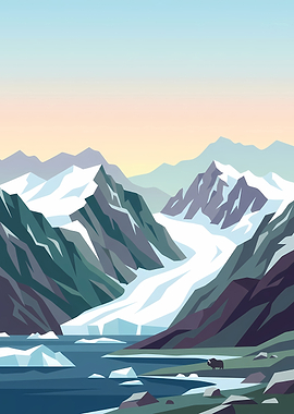 Minimalist Arctic Glacier Landscape