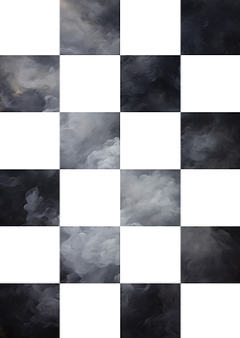 Abstract Checkerboard Smoke Pattern