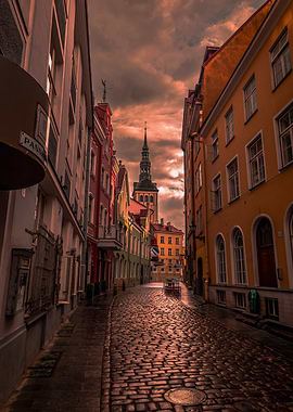 Cobblestone Street in Old Tallinn