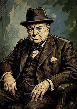Winston Churchill Portrait Illustration