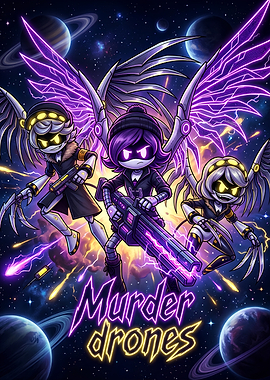 Murder Drones Space Battle Poster