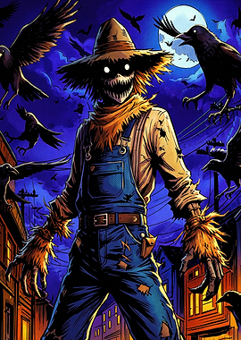 Scarecrow Horror Comic Book Illustration