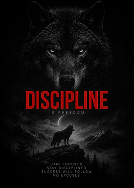 Discipline Is Freedom Wolf Poster