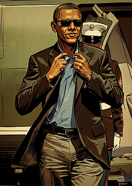 Barack Obama Comic Style Illustration