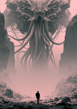 Lone Traveler Facing Eldritch Horror