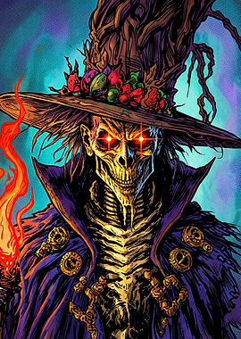 Scarecrow Wizard with Glowing Eyes
