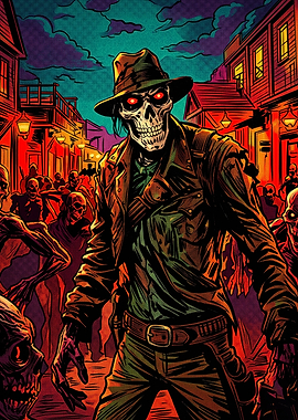 Undead Cowboy in Haunted Western Town