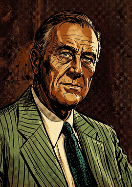 Franklin D. Roosevelt Portrait Illustration