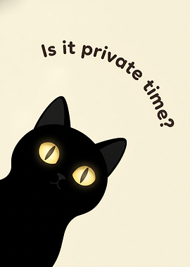 Curious Black Cat Illustration