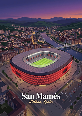 San Mamés Stadium Bilbao Poster