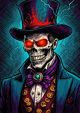 Gothic Skeleton Gentleman in Top Hat