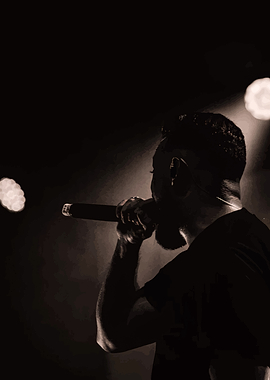 Silhouette of a Singer Performing