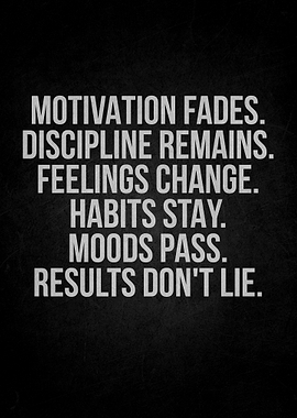 Inspirational Discipline Quote Poster