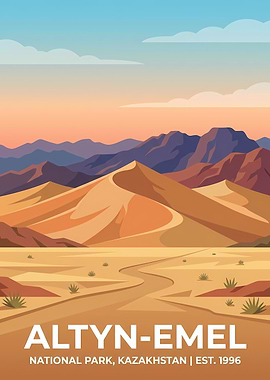 Altyn-Emel National Park Travel Poster