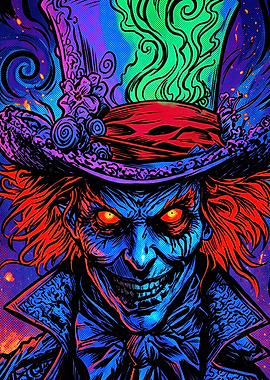 Neon Mad Hatter Portrait