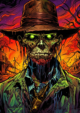 Undead Cowboy Zombie Portrait