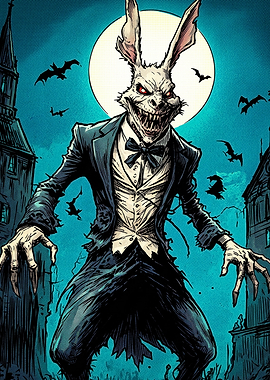 Evil Rabbit in Tuxedo