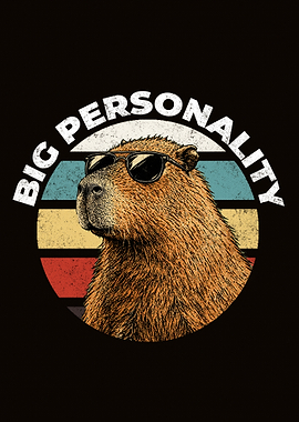 Cool Capybara Big Personality Graphic