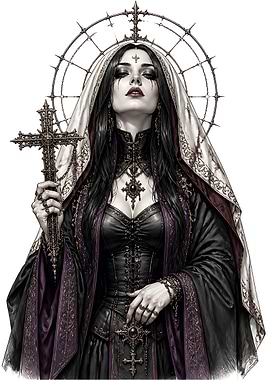 Gothic Nun with Ornate Cross