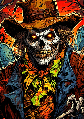 Scarecrow Horror Comic Book Illustration