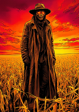 Scarecrow in a Burning Cornfield