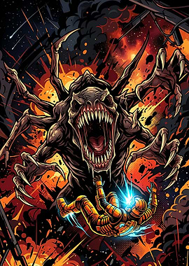 Dead Space Necromorph Attacking Astronaut