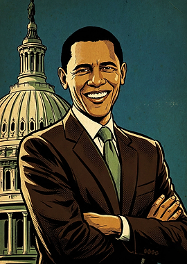 Barack Obama with US Capitol Building
