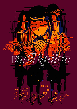 VA-11 HALL-A Glitch Art Poster