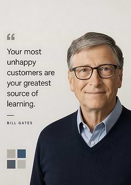 Bill Gates Inspirational Quote Poster