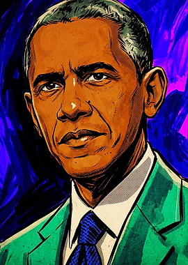 Pop Art Portrait of Barack Obama