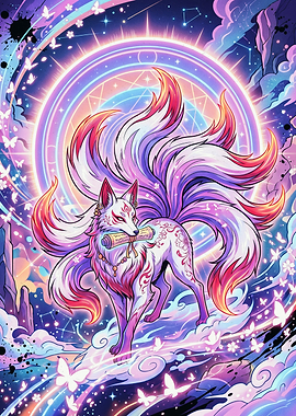 Nine-Tailed Kitsune Spirit Fox