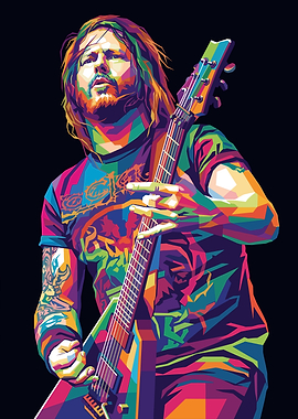 Gary Holt Colorful WPAP Style Guitarist Portrait