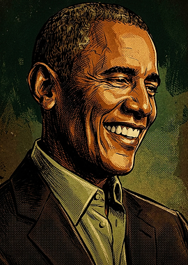 Barack Obama Stylized Portrait Illustration